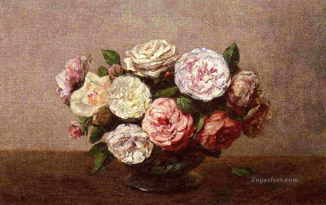 Cuenco de rosas Henri Fantin Latour Pintura al óleo